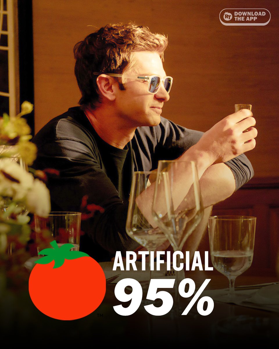 RottenTomatoes's tweet photo. #Artificial is Fresh at 95% on the Tomatometer, with 19 reviews: https://t.co/l2xKBytbj8 https://t.co/fTO0DST4iP