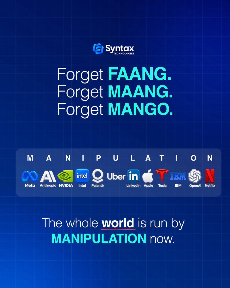 SyntaxTechs's tweet photo. FAANG → MAANG → MANGO. 🍋
The bigger shift? Skills > company names.

AI is reshaping the tech economy.

The winners of tomorrow may not be yesterday’s dream employers.

Build skills that stay valuable.

Follow @syntaxtechs

#AI #Tech #Careers https://t.co/Yrp6yKF1MF