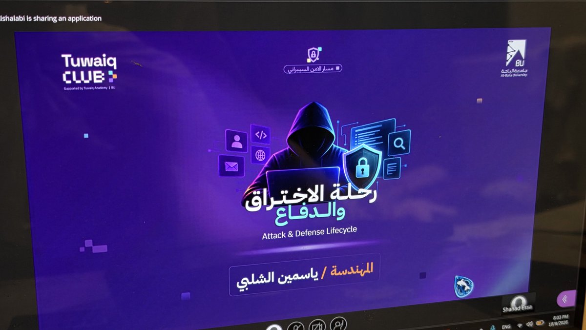 DANA8_DM's tweet photo. اليوم الاخير من رحلة الاختراق والدفاع كانت جدا مفيدة وسلسلة مع المقدمين 
قدمتني لهاذا العالم بشكل مناسب ومتحمسة اغوص فيه اكثر
انتظر فرص اكثر من طويق للمشاركة فيها💪🏻💜💜
#tuwaiq_bu https://t.co/iITP4DBxmJ