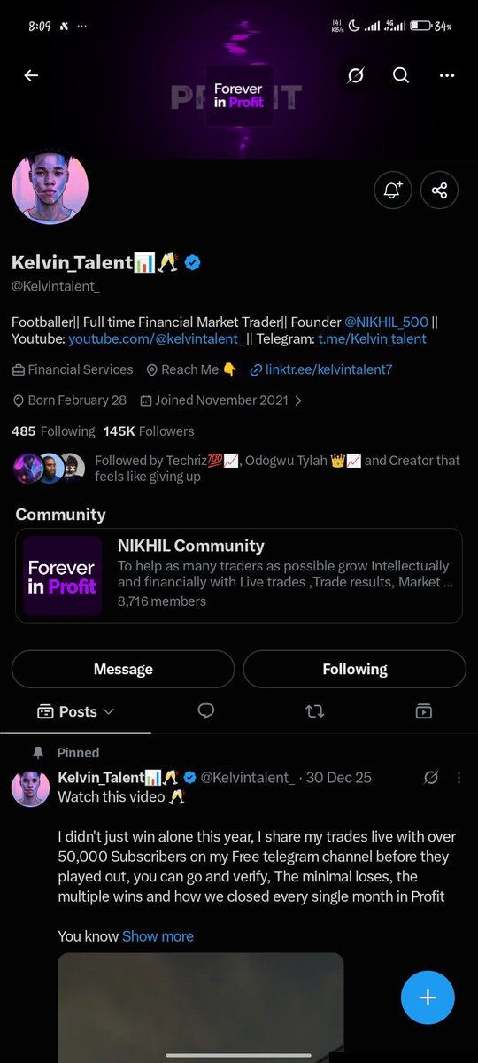 Chrisjoe8141's tweet photo. @Techriztm @PsychedeliaAcad @Kelvintalent_ @FundedNext Done sir 😁 https://t.co/KCsJNAccZI