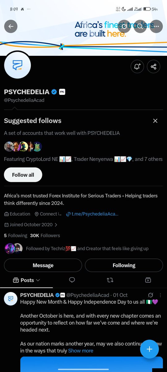 Chrisjoe8141's tweet photo. @Techriztm @PsychedeliaAcad @Kelvintalent_ @FundedNext Done sir 😁 https://t.co/KCsJNAccZI