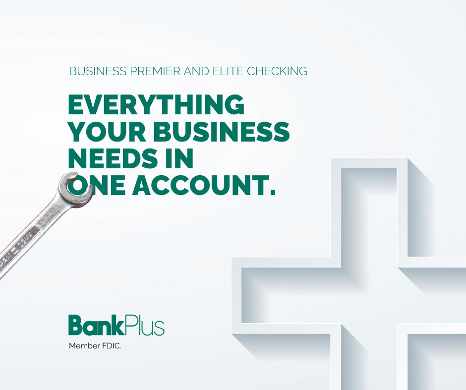 BankPlus's tweet photo. Your business deserves more than a basic account. With BankPlus Business Premier and Elite, you get digital tools, fraud monitoring, and personal support. It’s everything your business needs, all in one account. https://t.co/xjein0tfmC https://t.co/HAM3jBQcPj