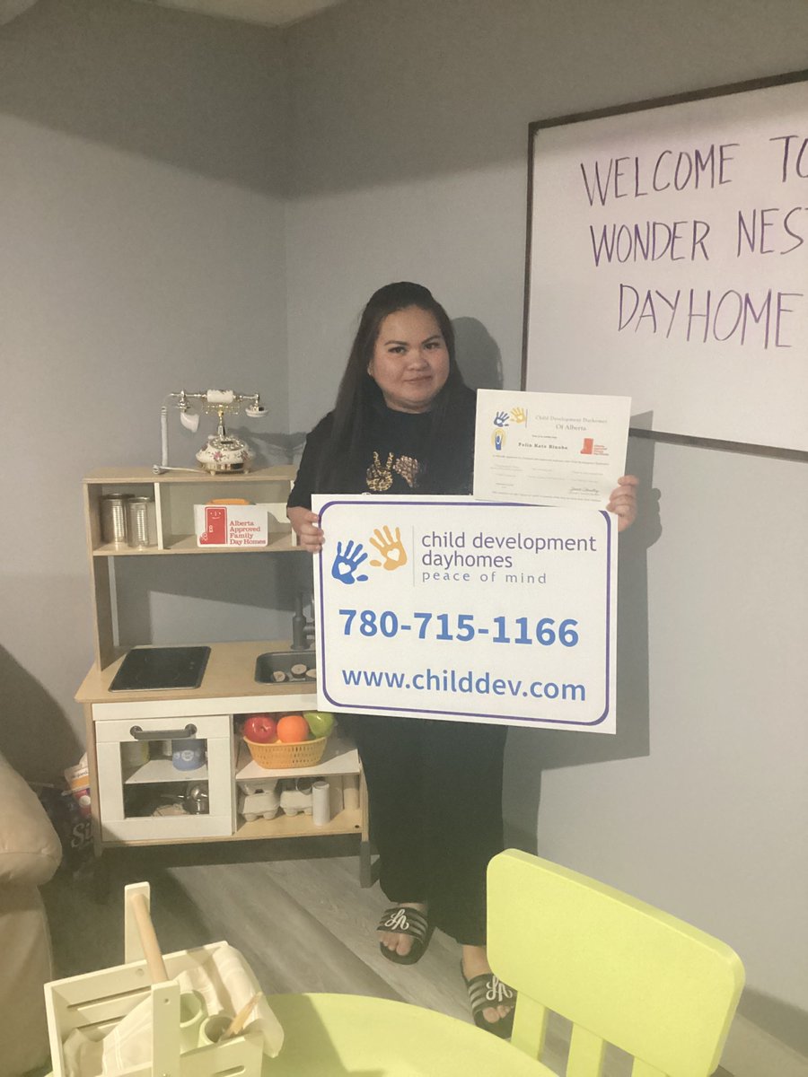 ChildDevFM's tweet photo. 🌟 Welcome Felin Kate of WonderNest Dayhome in Thickwood! With a passion for helping children learn and grow at their own pace, she provides a warm, nurturing environment where every child feels supported and cared for. Contact https://t.co/JKHEnY0T8S #ymmdayhome #ymmchildcare https://t.co/T2tG5O8BDI