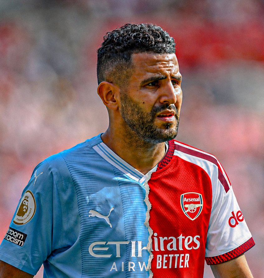 now_arsenaI's tweet photo. 🚨 Riyad Mahrez on joining Manchester City: “I was supposed to sign for Arsenal after we won the league with Leicester.

“It was almost done, but Leicester blocked the move because they wanted more money.” https://t.co/qC8RAfIEck