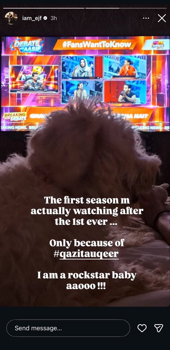 Shekupie24's tweet photo. #EricaFernandes🥹 posted a story supporting #QAZI! Watching #BiggBoss20 just for Rockstar #QaziTouqeer. No amount of paid PR can match the love he’s getting from the neutral audience. Never seen so many celebs openly support a BB contestant like this❤️ HE HAS TO WIN THIS! 🏆 https://t.co/G1l5Vg6nHu