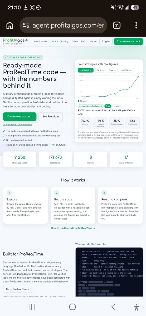 ProfitAlgos's tweet photo. #3
Built natively for ProRealTime (ProBuilder &amp; ProBacktest). Get exact rules, verified code, and parameters for Nasdaq, DAX, and more.

https://t.co/f0MSfDhLKF https://t.co/zzBqN7dRYV