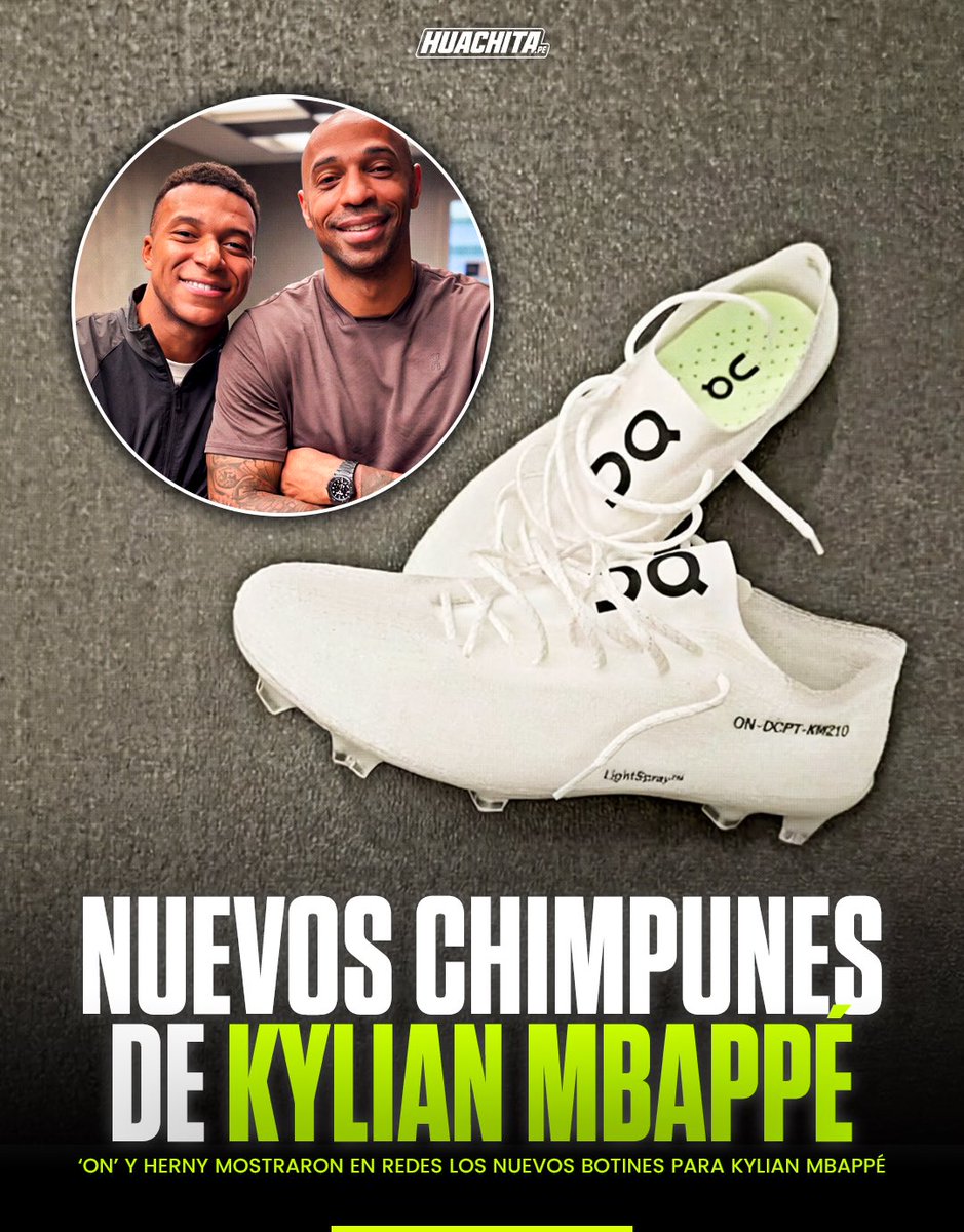 huachitape's tweet photo. ‘ON’ Y HENRY MOSTRARON LOS NUEVOS BOTINES QUE USARÁ MBAPPÉ 👟🟢
—
#mbappe #futbol #botines https://t.co/mf8aT0XdE8