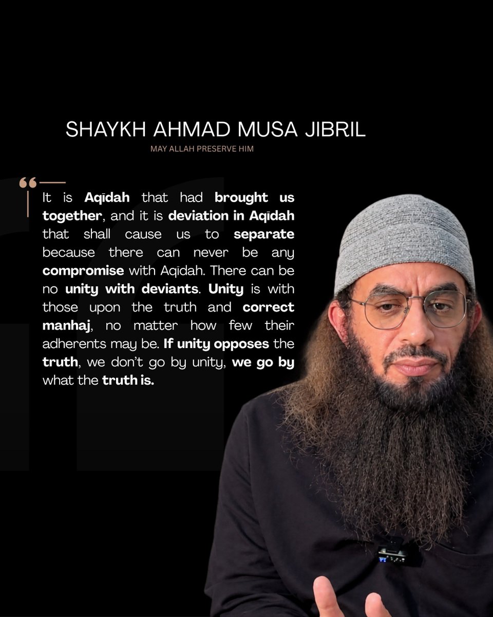 Awaken_ToTruth's tweet photo. Sheikh Ahmad Musa Jibril 

Unity Upon The Truth 

#manhaj #truth #tawheed https://t.co/SwJnWjrI05
