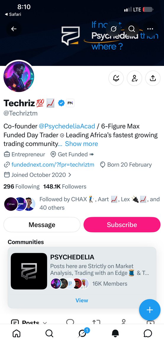 Iam_barns's tweet photo. @Techriztm @PsychedeliaAcad @Kelvintalent_ @FundedNext Done. pls pick me sir, never won since. Hope I win this time 🙏 https://t.co/TqXFGd9ICt