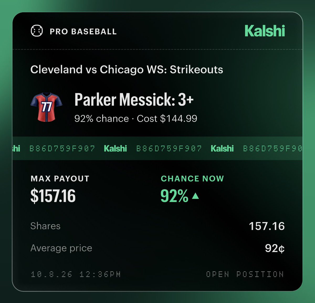 SportsAddictPod's tweet photo. Kalshi $100-$10,000 challenge update

Current total: $145/$10,000

He cleared this comfortably in his first matchup against Chicago and has been incredibly consistent all of this year and all of last year in hitting this number so I like him to continue this trend today in a must win game for Cleveland