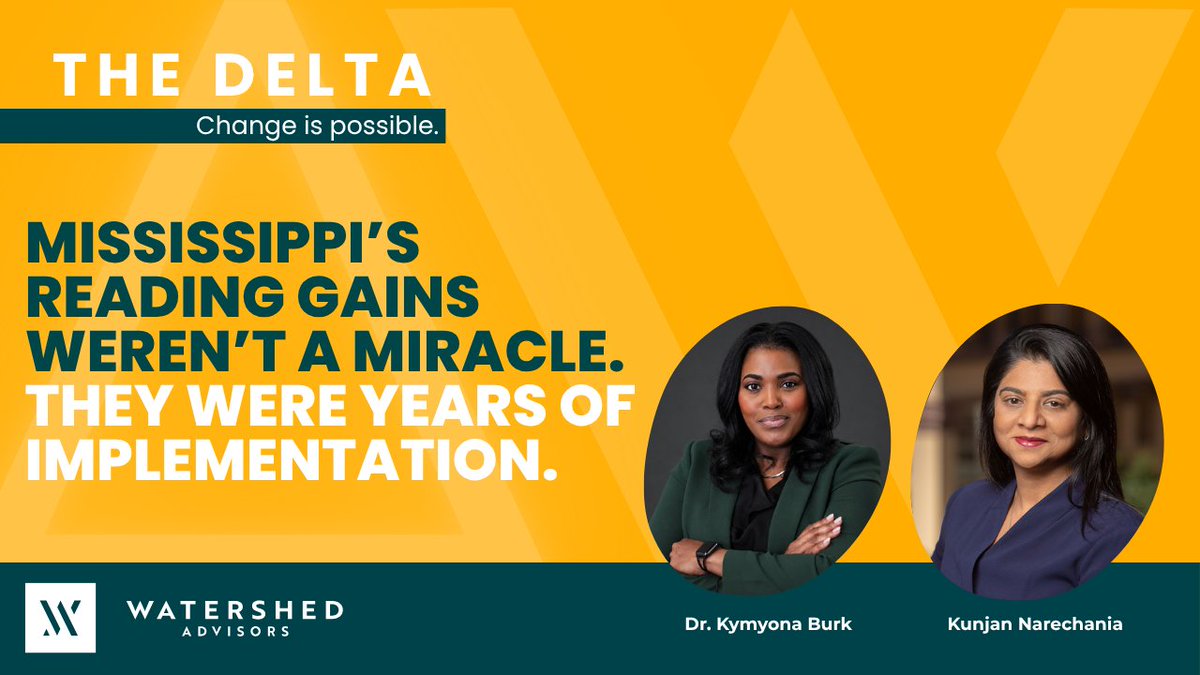 ExcelinEd's tweet photo. #Mississippi’s literacy gains didn’t happen overnight.

ExcelinEd's senior policy fellow Dr. @kymyona_burk joined Kunjan Narechania on this week's episode of The Delta podcast to unpack what it took to turn good policy into better instruction, from the state agency to the classroom. Thank you to Watershed Advisors for highlighting the work behind the Mississippi Marathon!

Read or listen to the conversation here: https://t.co/g8AVnuAI0g