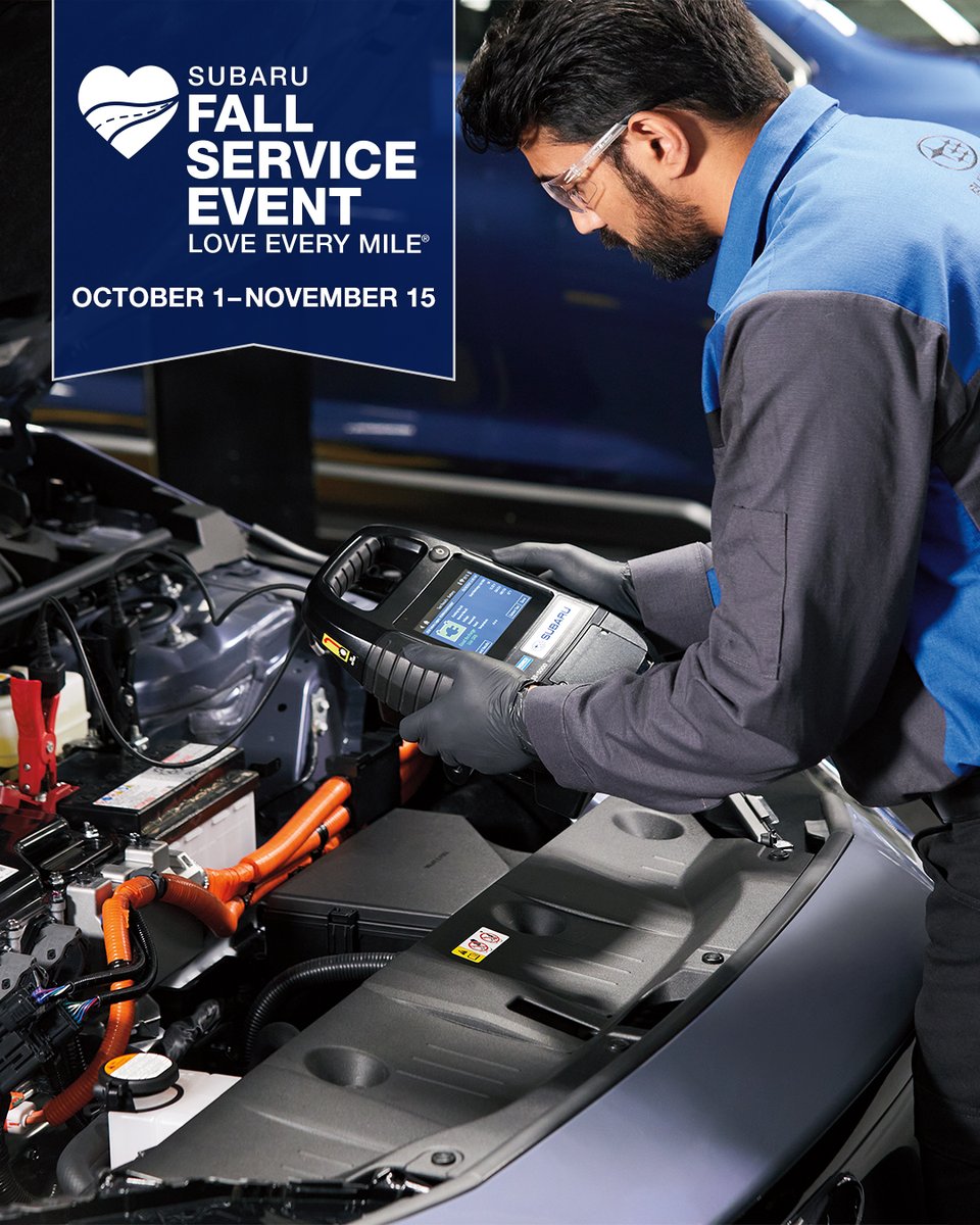RHBSubaru's tweet photo. Fall adventures are calling! Make sure your Subaru is ready. Schedule service between October 1 and November 15 to take advantage of special savings and expert care from the Factory Trained Technicians at Riverhead Bay Subaru. Book your appointment today: https://t.co/jz1znDRRcD https://t.co/1TWDeYxTuM