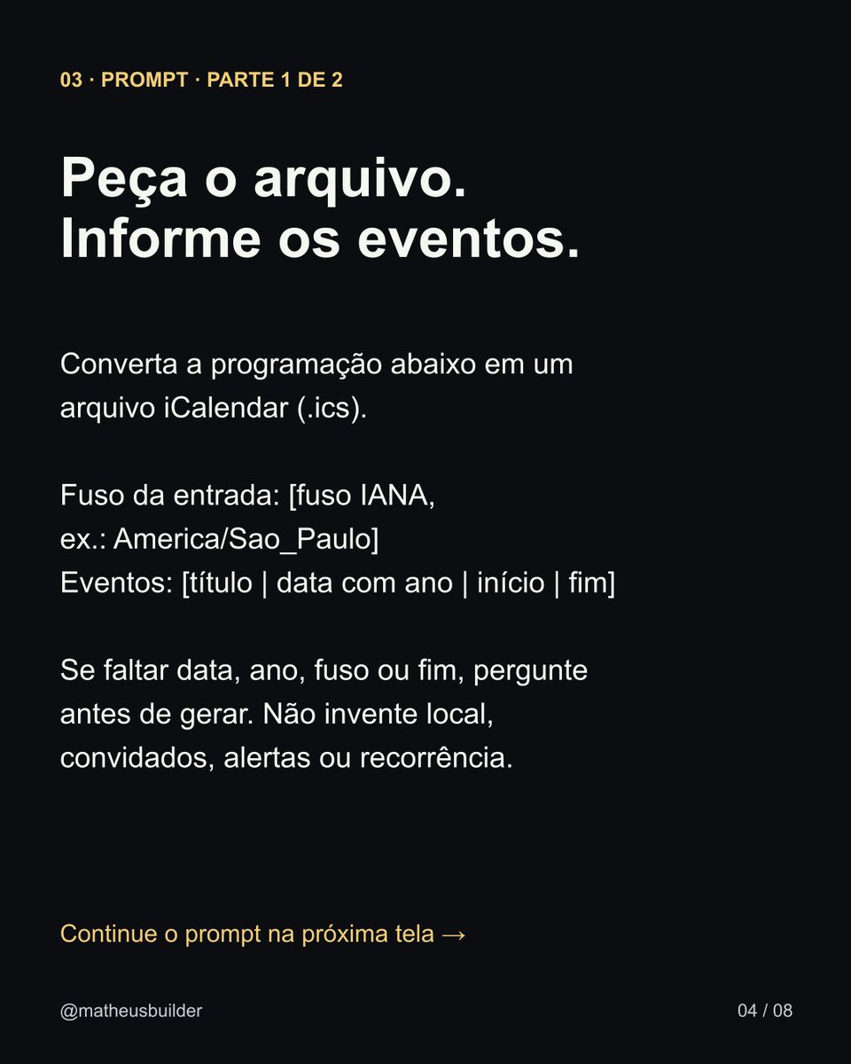 Matheus_Builder's tweet photo. 1/2 • Da programação ao arquivo .ics: entrada, fuso e prompt.
AI Hub da Mood Solutions: https://t.co/Q1FQXYlQLn
Fonte: https://t.co/1sucuBbJ54
Capa: Mizuno K/Pexels. https://t.co/bxPEq8nMNC
