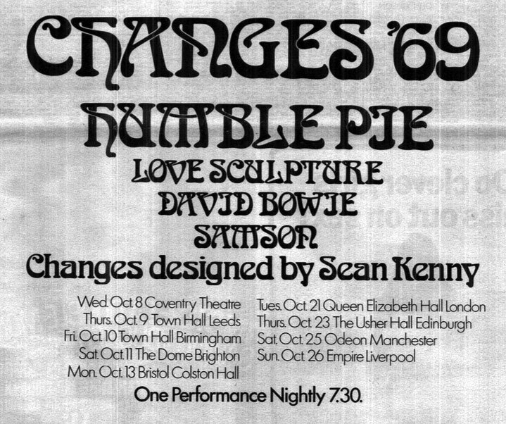 NewWaveAndPunk's tweet photo. On this day in 1969, #DavidBowie embarked on a tour supporting #HumblePie. Also on the bill was Dave Edmunds' #LoveSculpture https://t.co/1CYrfMstAD