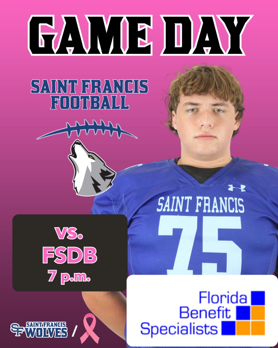 sfcawolves's tweet photo. It is PINK OUT GAMEDAY for Wolves Football! Come dressed in your best pink attire in honor of Breast Cancer Awareness month. Kickoff vs. FSDB is set for 7 p.m. 
TICKETS: https://t.co/Rr7HW1JHIh 
#SFCA #GoWolves https://t.co/PvPZ3llatD