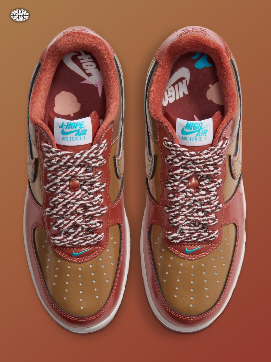 insanesneaker's tweet photo. OFFICIAL LOOK: NIGO x J-Hope x Nike Air Force 1 ‘01 ‘World Tour’ 🐿️

• Oct. 17 (Human Made), Oct. 22 (SNKRS)
• $150 https://t.co/90crUIKhUC