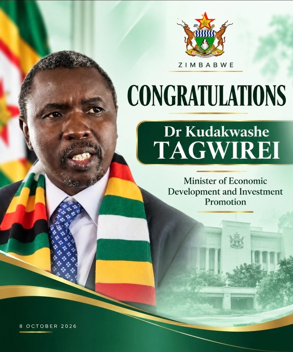 HelenMaphorp's tweet photo. A fresh responsibility, a bigger platform to serve! Best wishes to Dr Kudakwashe Tagwirei as he joins Cabinet. Zimbabwe's Vision 2030 ambitions require bold thinking, productive partnerships and practical solutions that deliver prosperity across communities. https://t.co/L8m4qrqzBa
