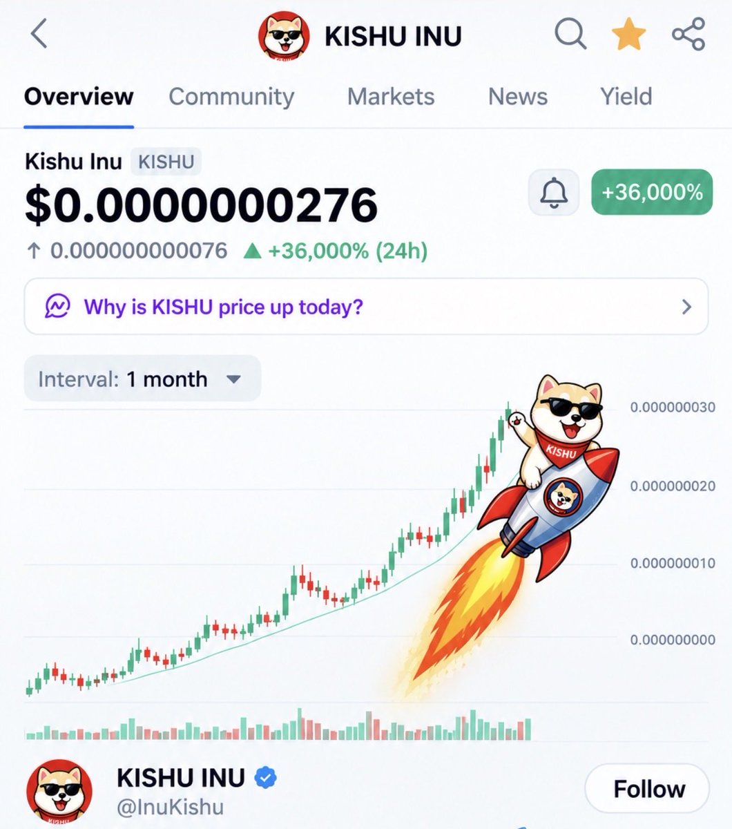 krasniqi62340's tweet photo. “$KISHU is gaining momentum… once it starts moving, it won’t stop. 🚀🐕🔥 #KISHU #KISHUARMY” https://t.co/yTVVFE8rdO