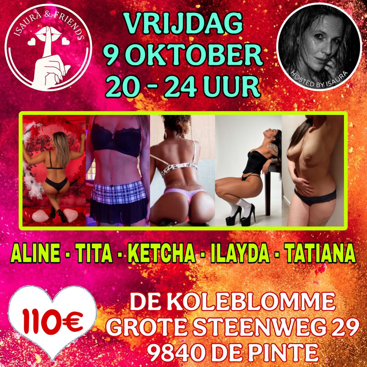 Isaura_Corneo's tweet photo. Morgenavond is het partytime @ De Pinte, ben jij er ook bij? https://t.co/O6gou5fyrC