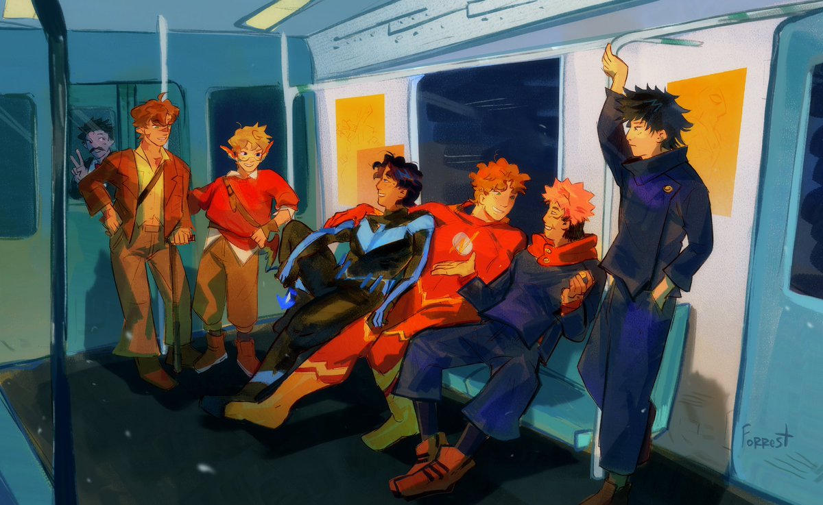 forrest13_'s tweet photo. Look at these guys sitting next to me on the metro, this train will not survive 😭😭 https://t.co/EqvylBfvep