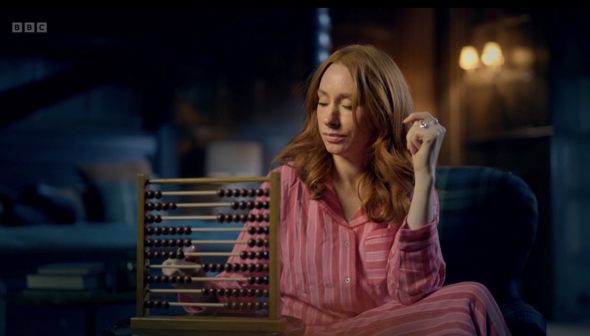 scottygb's tweet photo. “Hannah Fry is smart.”

“We need something to show us while they are back at their lodgings.”

“I dunno let’s give her an abacus.”

#CelebrityTraitors https://t.co/i01ZzNq4T0