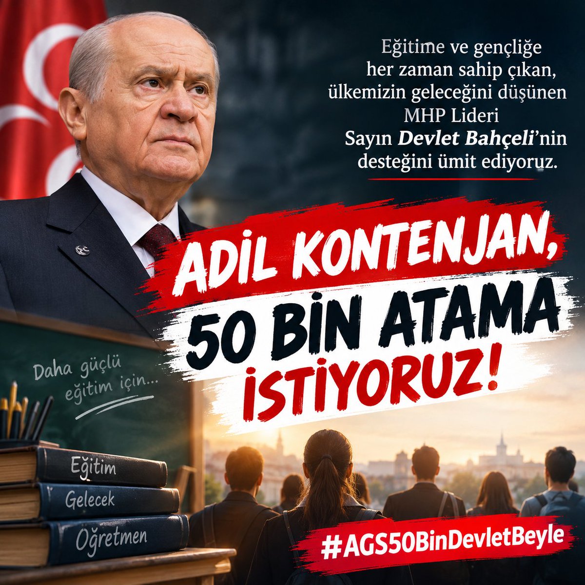 abdullatifb2026's tweet photo. Kur’an’ın dili, köklü bir medeniyetin dili ve bugün milyonların konuştuğu Arapça için adil kontenjan istiyoruz.
#AdilBranşAgs50BinBahçeliden
@MhpTbmmGrubu @TBMMGenelKurulu @Akparti @dbdevletbahceli @RTErdogan @oktay_saral https://t.co/1AmV6iPtZG