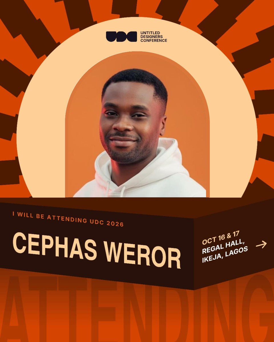 cephasweror's tweet photo. I’ll be at #UDC26! 🎨

Two days of #design, #technology, #creativity, and conversations with people #building meaningful things across Africa.

Looking forward to learning, connecting, and sharing ideas.

See you at UDC Oct. 16–17 #UX #ui #product https://t.co/2SIeCK5KAF