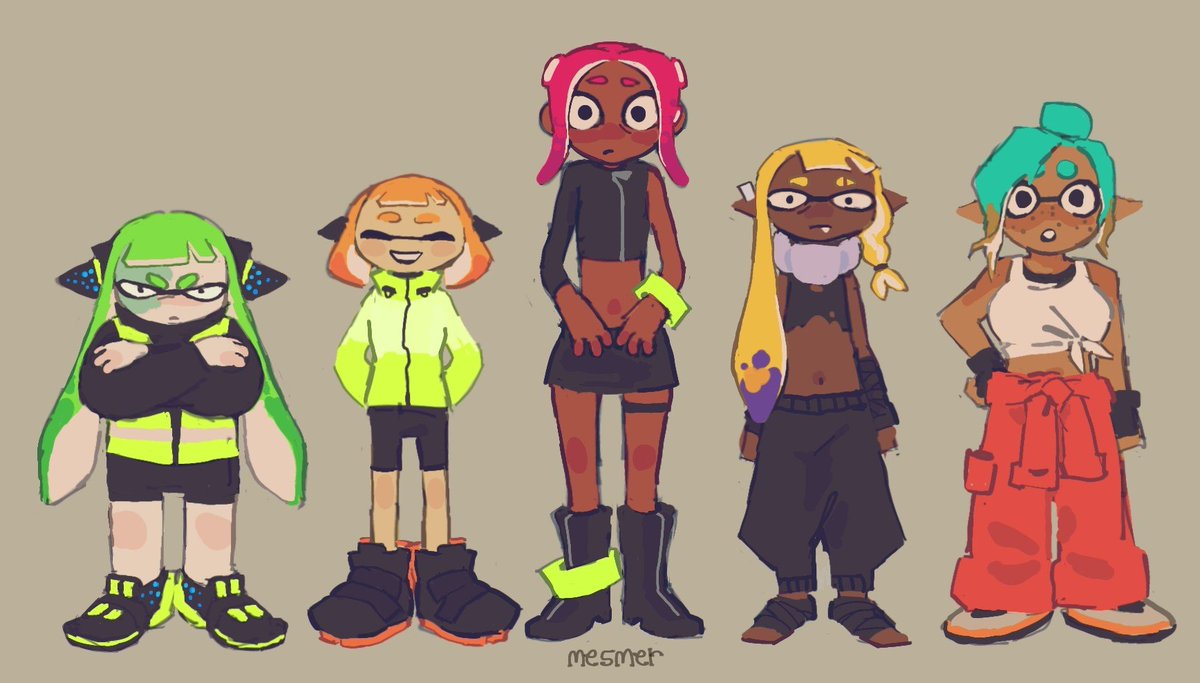 mesm3r_8's tweet photo. My #splatoon protag designs https://t.co/8PstLMDLBU