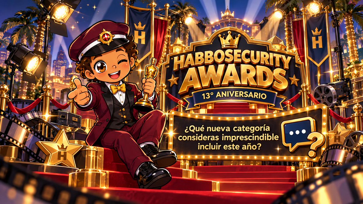 ESHabboSecurity's tweet photo. 🏛️ 13º Aniversario HabboSecurity & Premiación HabboSecurity Awards. 🏆

​Con motivo de nuestro próximo aniversario, preparamos una nueva edición de los HabboSecurity Awards, espacio dedicado a reconocer el impacto de los usuarios más destacados de la comunidad. 🎖️
​
Buscamos enriquecer la estructura de esta entrega con el aporte del público. ¿Qué nueva categoría consideras imprescindible para este año? 💬 ¡Los leemos en los comentarios!