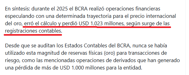 MartnPeiretti1's tweet photo. 🚨AHORA🚨 Escándalo. Acaba de salir el informe de la Auditoría General de la Nación, informa que Luis Caputo y Bausilli, timbearon con el oro fugado de todos los argentinos, y en una mala operación, se perdieron más de MIL MOLLONES DE DÓLARES. Tienen que terminar presos. https://t.co/Ys0IiqYvcg