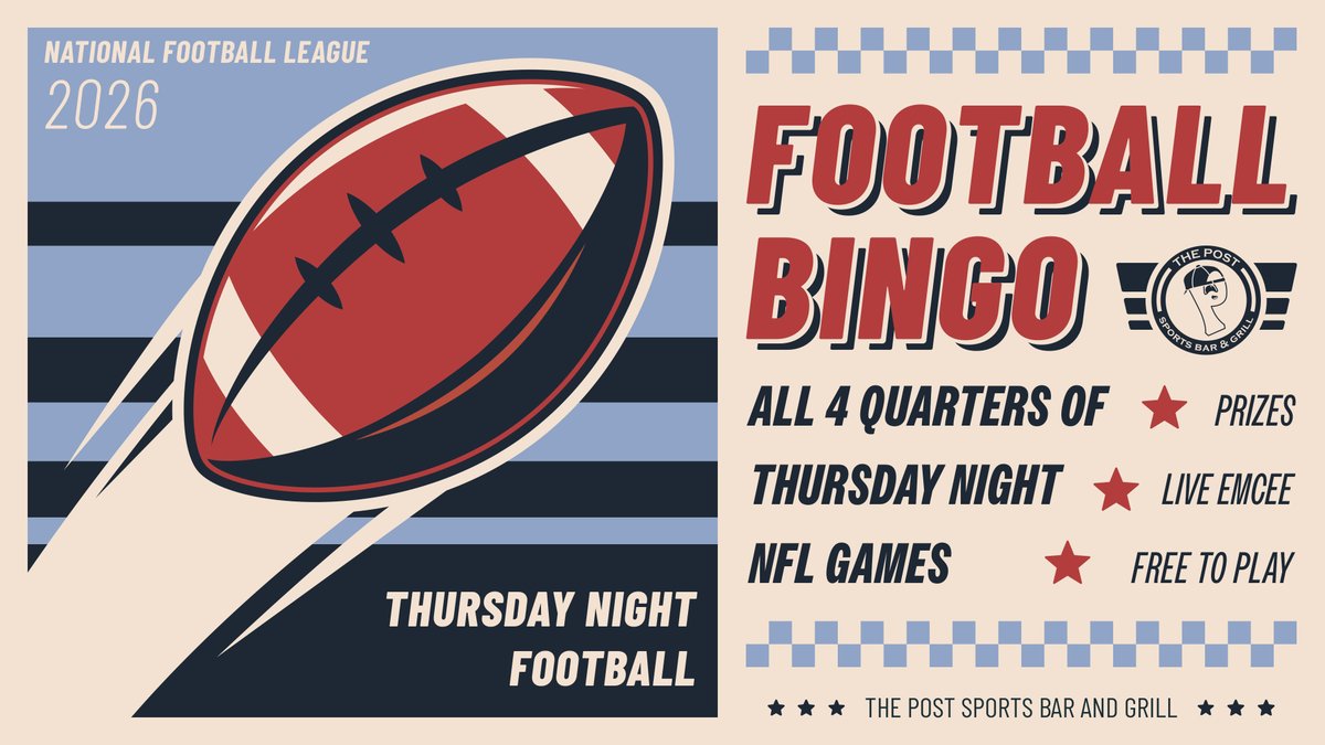 ThePostTweets's tweet photo. 🏈Join us @ The Post in Maplewood for another Football Bingo Thursday! 🤗 https://t.co/iY2p8viblM https://t.co/37JEwVohDa