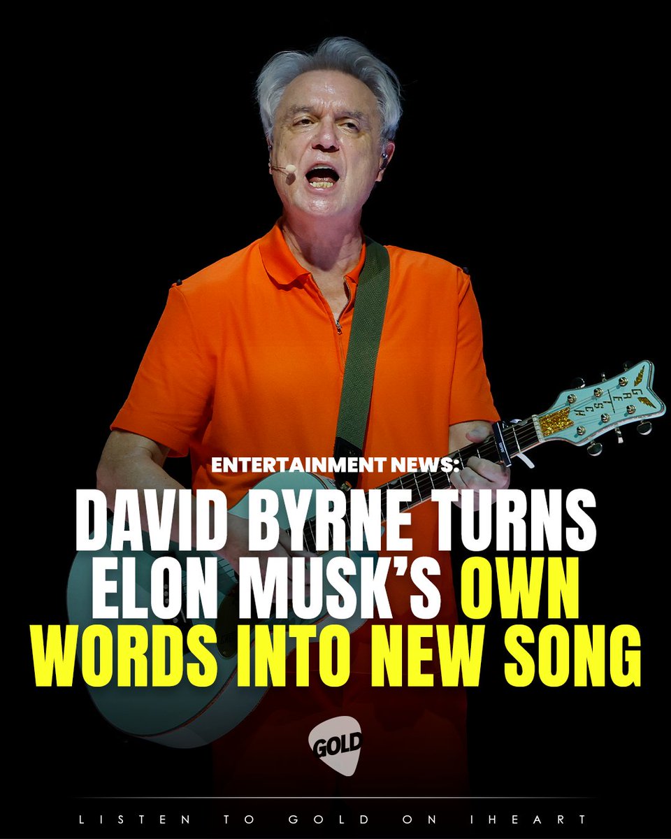GOLD_1017's tweet photo. David Byrne's new song is made up of Elon Musk quotes. From "I'm a chill normal dude" to "Do you think I'm insane?", Let Me Sell You a Dream turns the billionaire's own words into proto-punk lyrics. https://t.co/Wpp6mFCYZ7