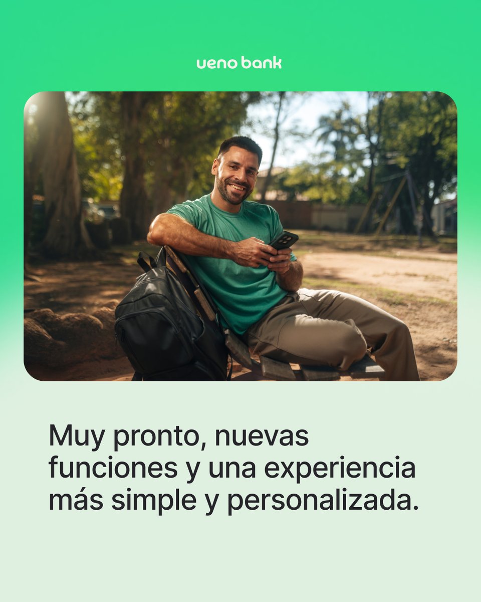 uenopy's tweet photo. Tu app se está renovando para vos! 💚📱

Estamos preparando una experiencia mucho más simple y personalizada, con nuevos atajos para tus operaciones diarias, tus productos financieros en un solo lugar y todo lo que necesitás más a mano.

✨ A lo largo del día, podrás ir descubriendo todas las novedades de la nueva app de ueno bank, pensada para acompañarte cada vez mejor.

#uenobank