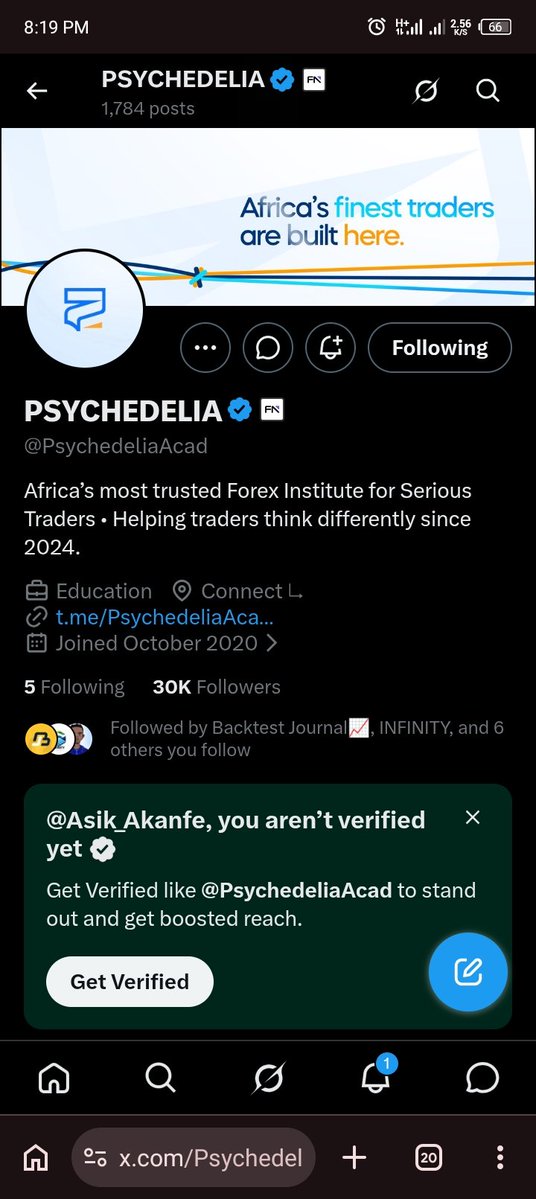 Asik_Akanfe's tweet photo. @Techriztm @PsychedeliaAcad @Kelvintalent_ @FundedNext Done https://t.co/9sfAXlfPC3