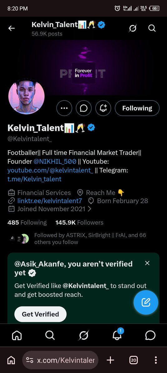 Asik_Akanfe's tweet photo. @Techriztm @PsychedeliaAcad @Kelvintalent_ @FundedNext Done https://t.co/9sfAXlfPC3