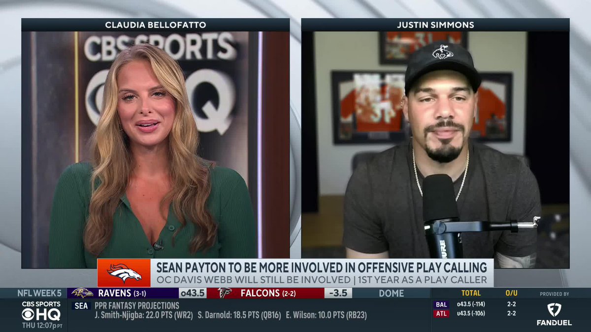 CBS Sports HQ hosts Claudia Bellofatto and Justin Simmons discuss Sean Payton taking back offensive play-calling duties for the Broncos, with Simmons quoted saying Payton knows when adjustments are needed.