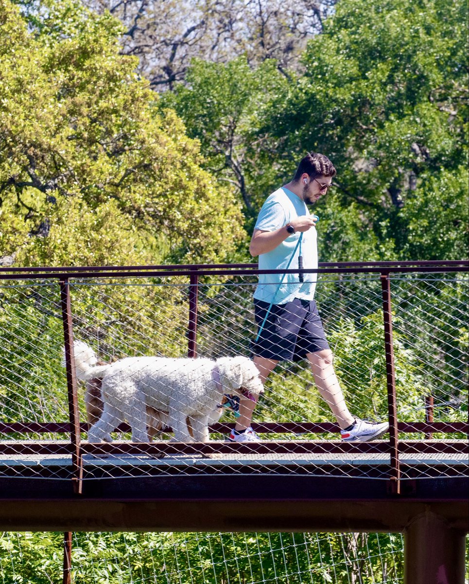 COSAGOV's tweet photo. What do you listen to on your walks? 🎧
It’s National Walking Month, a great time to get outside, enjoy your neighborhood and explore the parks and trails that make San Antonio special. 🌳☀️

Whether you’re walking your furry friend, catching up with a friend or listening to your favorite album, walking is a great way to get some exercise, clear your mind and enjoy the outdoors.
As you head out, remember to stay alert, use marked crossings and watch for traffic, especially as daylight changes.

#NationalWalkingMonth #SATX #SanAntonioParks