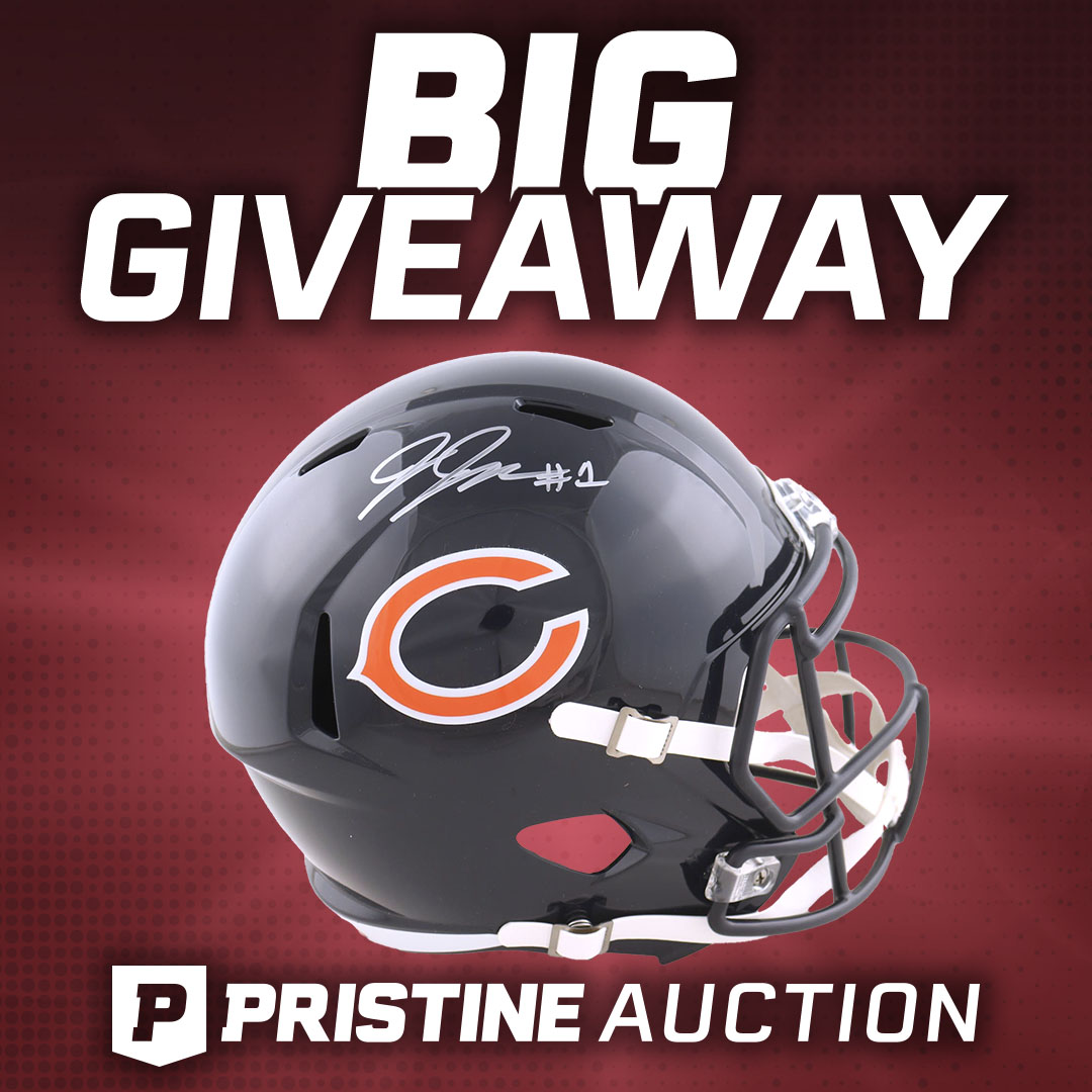PristineAuction's tweet photo. WIN a Jaylon Johnson-signed Bears Full-Size Authentic On-Field Helmet! 🏈
HOW TO ENTER:
- Enter through the link in our post
- Follow @PristineAuction
- Like/Retweet
- Tag a friend
Link: https://t.co/Sg92hTwIeB
Winner selected Nov 1, 2026.
Tag a Bears fan! https://t.co/8Z4Gs3fEk3