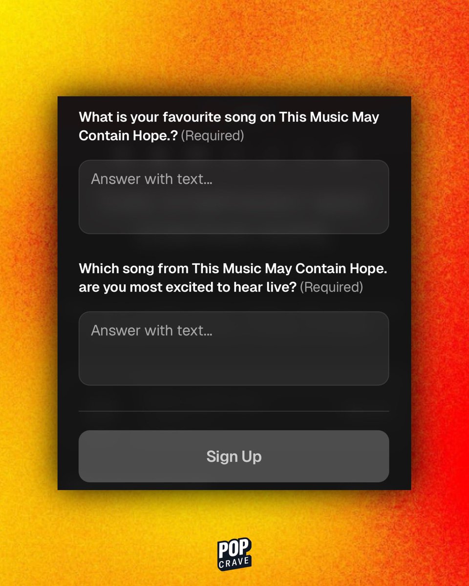 PopCrave's tweet photo. The sign-up for presale access to RAYE’s Royal Albert Hall show requires people to answer questions about her album, ‘THIS MUSIC MAY CONTAIN HOPE.’ https://t.co/2zngMPNotR