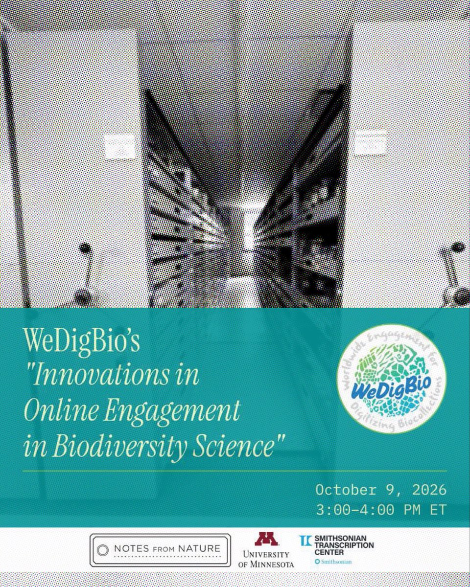 WeDigBio's tweet photo. Join us this Friday for a special virtual symposium! Share and tag a friend!
#scienceforall #digitizingcollections

https://t.co/NDd2lWKUA4 https://t.co/ZXDlMinJw1