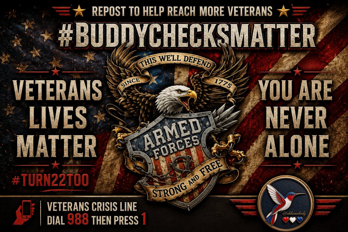 okhomebody's tweet photo. MON✅Veteran Buddy✅✅
Rise and Shine, family! My hope for you this week is simple—that you find peace in the little things, joy in unexpected places, and comfort in knowing you never have to walk alone. I love all y'all! ❤️🤍💙
🪖@ArmyVet97 @ArmyVet971 @OzarksCurly @paul_merrey1945 @acls9_9 @stvwht @ke_jenning3137 @Borderleegion1 @surfbag @MAGALinaka @wjones795 @JSVollrath @mmoyak @lupash8 @Xbannedado79645 @SignalsoldierX1 @MaxxisWolf @lee_littlebugs1 @VanHoose2024 🙏🏼 @jims7493 @TimEvan06955362 🪖