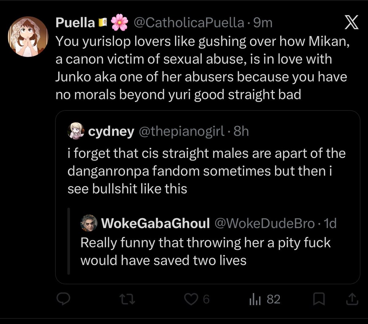 thepianogirl's tweet photo. this person blocked me before i could even respond but why are you guys bringing yuri into something completely unrelated? &amp; you’re just assuming that i primarily ship wlw when in actual fact, im a multi-shipper https://t.co/Dm1F3oKUET