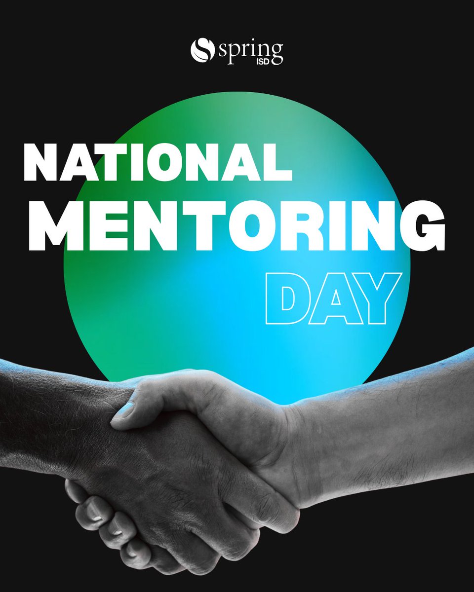 SpringISD's tweet photo. 💙 Happy National Mentoring Day!
Behind every great student is someone who believes in them! Today, we celebrate the mentors who guide, encourage and inspire our students to reach their full potential. Thank you for making a lasting impact on the future of Spring ISD! 🙌

-

💙 ¡Feliz Día Nacional de la Mentoría!
¡Detrás de cada gran estudiante hay alguien que cree en su potencial! Hoy celebramos a los mentores que guían, motivan e inspiran a nuestros estudiantes a alcanzar su máximo potencial.
¡Gracias por dejar una huella duradera en el futuro de Spring ISD! 🙌

#NationalMentoringDay #SpringISD #TheNewSpringISD