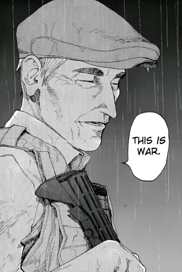 _Hero_Hei_'s tweet photo. Sato easily, everything is a game to this guy. Even when his healing factor revives him, he says it's a new playthrough. https://t.co/hKBPkTKT1L