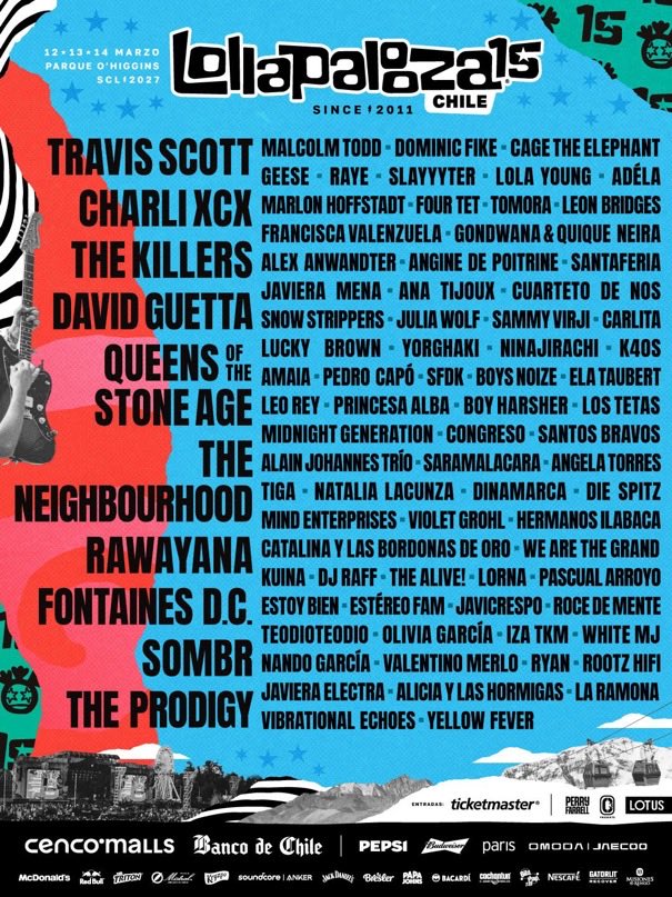 Indie5051's tweet photo. Lineups de Lollapalooza Argentina, Lollapalooza Chile y 
Lollapalooza Brasil https://t.co/9xIp637lJ8