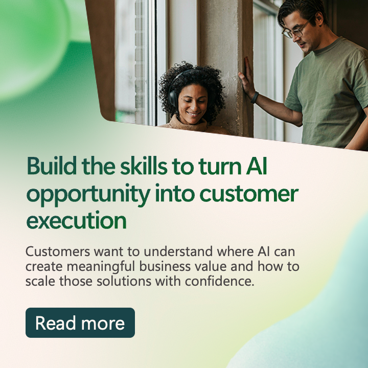 msPartner's tweet photo. Still deciding where your team should build AI skills?

Justin Slade shares training options across Copilot, agents, SMB, security, and Frontier Transformation for sales, technical, and delivery teams.

Revisit the blog: https://t.co/vriRVMrcDs

#MSPartner https://t.co/LhsZiuxfXA