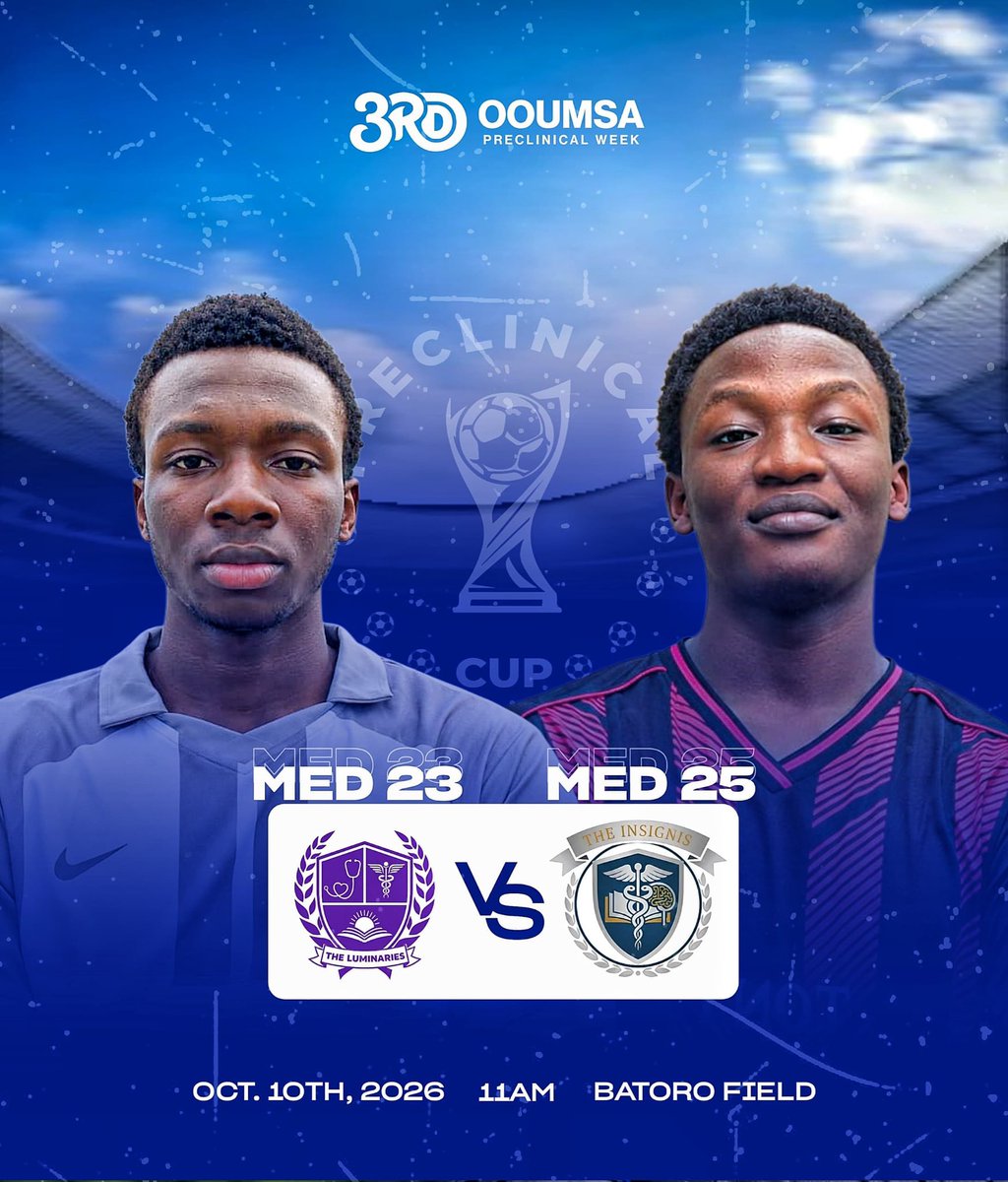 ooumsa's tweet photo. A NEW CHALLENGE AWAITS… 👀🔥
MED 23 🆚 MED 25
After a tough opening game, MED 25 returns to the field — this time against a new challenge.
Will MED 23 rise to the occasion, or will MED 25 bounce back? 👀
The stage is set.
The pressure is on.
Let the battle begin. 🏆 https://t.co/xJXuacyY2g