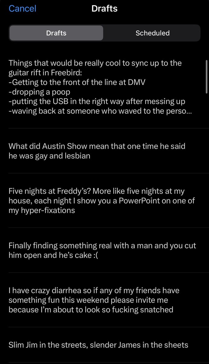 Samwitchx's tweet photo. Sometimes I like to check my tweet drafts to see if I should reheat any of them at 360 degrees. Lmk https://t.co/wEMxaRjQHQ