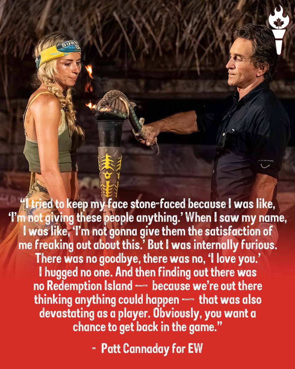 TorchOfTheNorth's tweet photo. The latest boot from Survivor 51 talks about the frustration of being blindsided and trying not to react while getting their torch snuffed. 

#Survivor51 #Survivor #RealityTV #TheTribeHasSpoken #Clips https://t.co/dRNoevSFap