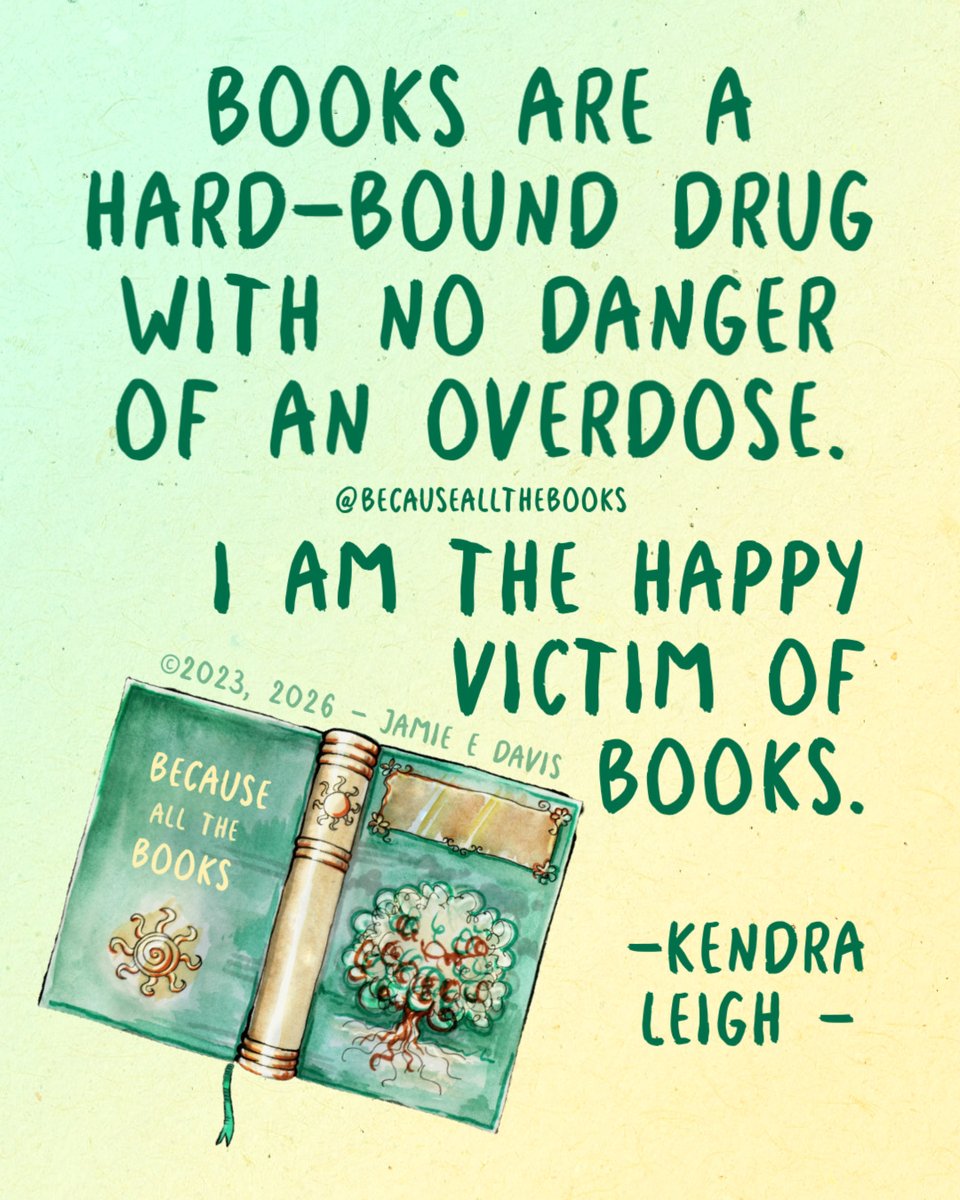 becausemybooks's tweet photo. When I walk through a bookstore, I feel them calling out to me. But sometimes I feel a tad victimized at the register while checking out! Have you ever told someone that reading is better than drugs? https://t.co/kyQu9kq634